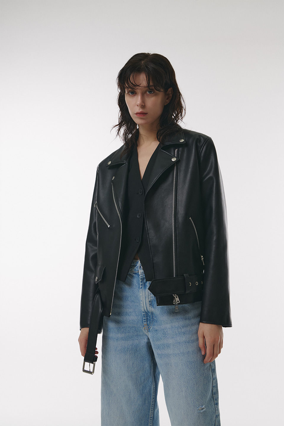 FAUX Leather Double Rider Jacket
